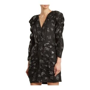 Rebecca Taylor Glitter Print Silk Jacquard Dress